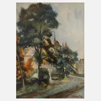 Rudolf Bax, Am Schloss, Aquarell
