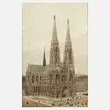 Alice von Isbary, Die Votivkirche in Wien, Aquarell