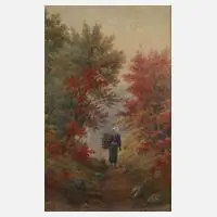 Shigesaburo Ishida, Japanerin auf dem Heimweg, Aquarell