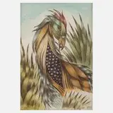 Anton Krejcar, "Traumvogel", 1973, Tusche und Aquarell