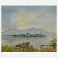 Max Märtens, Frauenchiemsee, Aquarell