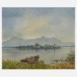Max Märtens, Frauenchiemsee, Aquarell