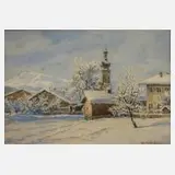Max Märtens, Winter in Oberbayern, Aquarell