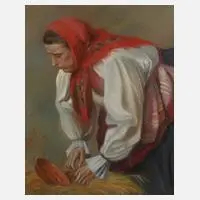Augustin Němejc, Bäuerin bei der Arbeit, 1903, Pastell