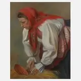 Augustin Němejc, Bäuerin bei der Arbeit, 1903, Pastell
