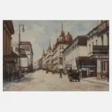 N. W. Onischtschenko, Ansicht Moskau, Aquarell auf Papier