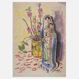 Prof. Albert Schaefer-Ast, Stillleben mit Madonna, Aquarell auf Japanpapier