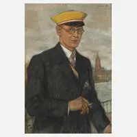 Otto Weil, Student vor Frankfurt, 1926, Pastell auf Karton