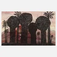 Baumgruppe am Abend by Alfred Traugott Mörstedt, Mischtechnik, sold Sep 2023