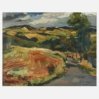 Rolf Andiel, Vogtländische Sommerlandschaft, Öl auf Platte