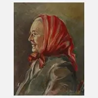 Max Christoph, Bauersfrau, Öl auf Hartfaserplatte