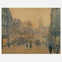 Kurt Geipel, Ansicht Plauen, Aquarell auf Karton
