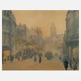 Kurt Geipel, Ansicht Plauen, Aquarell auf Karton