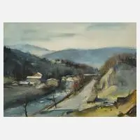 Ernst Hecker, Blick auf Auerhammer, Aquarell