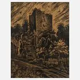 Albert Herold, "Burgstein", Holzschnitt