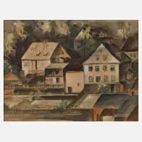 Otto Müller-Eibenstock, Ansicht Eibenstock, Aquarell über Bleistiftvorzeichnung