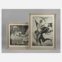 Hermann Naumann, Zwei erotische Darstellungen, 1965, Lithographien