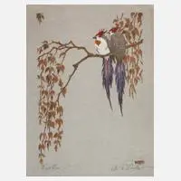 Martin Erich Philipp, "Exoten", Farbholzschnitt auf Japanpapier