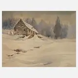Hans Weiß-Aue, Verschneites Bauernhaus