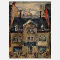 Hans Weiß, Fensterblick in Aue, Aquarell auf Papier