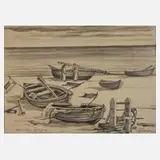 Hans Weiß-Aue, Fischerboote in Ahrenshoop