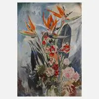 Prof. Heinz Werner, Blumenstillleben, Mischtechnik