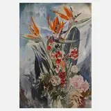 Prof. Heinz Werner, Blumenstillleben, Mischtechnik