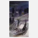 Albert Hennig, Winternacht, Mischtechnik