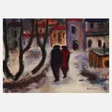 Albert Hennig, Winter in Zwickau, Pastell auf leichtem Karton