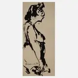 Albert Hennig, Stehende Frau, Tuschepinsel auf Papier