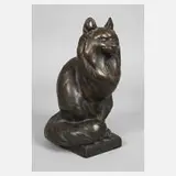 August Göhring, sitzende Katze, Bronze