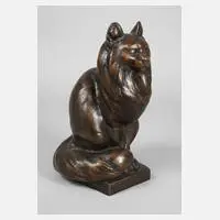 August Göhring, sitzende Katze, Bronze