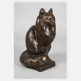 August Göhring, sitzende Katze, Bronze