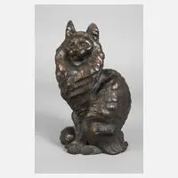 August Göhring, sitzende Katze, Bronze