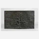 Klaus Wiedmann, Relief eines Baums mit Vogel, Bronze