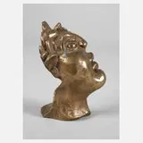 Christian Peschke, kleine Reliefbüste, 1997, Bronze in Naturpatina