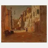 Rudolf Hellwag, "Venedig", 1895, Öl auf Karton