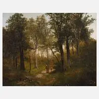 L. Vacano, Reisigsammler, Öl auf Leinwand