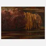 Leo Adler, Seelandschaft vor Gewitter, Öl auf Leinwand