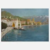 Rudolf Andree, "Gardone-Riviera (Gardasee)", Öl auf Karton