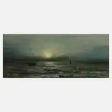 E. Behre, Mondschein über dem Meer, 1900, Öl auf Leinwand