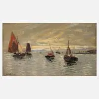 Henri Fabre, Segelboote, Öl auf Holz