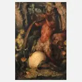 Otto Grassl, "Die Völlerei", 1923, Öl auf Karton