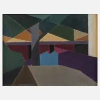 L. Gideon, Abstrakte Landschaft, Öl auf Leinwand