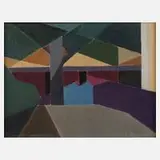 L. Gideon, Abstrakte Landschaft, Öl auf Leinwand