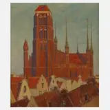 Prof. Berthold Hellingrath, Marienkirche in Danzig, Öl auf Hartfaserplatte