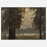 Rudolf Hellwag, "Hyde Park", 1916, Öl auf Karton