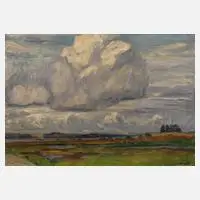 R. Krüger, Sommer am See, Öl auf Leinwand und Keilrahmen