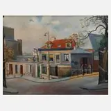 René Lenormand, "Montmartre Le Bateau-Lavoir", Öl auf Leinwand