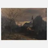 Eduard Manhart, "Abend bei Gurnitz", 1908, Öl auf Leinwand